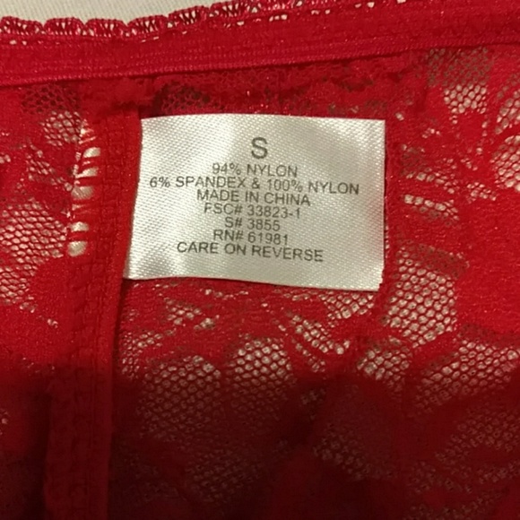 Vtg Red Lacey Baby Doll Lounging Set - Picture 6 of 7